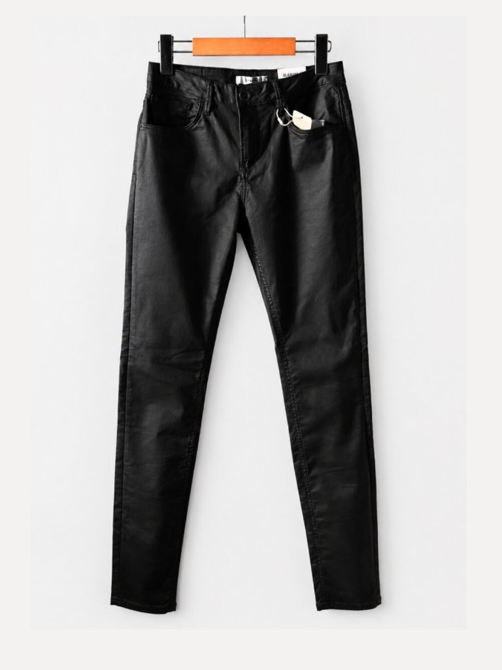 GARCIA Celia High Waist Matte Coated Pants Ink Black W29 edgy urban chic NWT